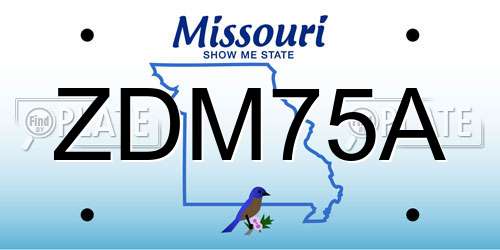 ZDM75A Missouri License Plate