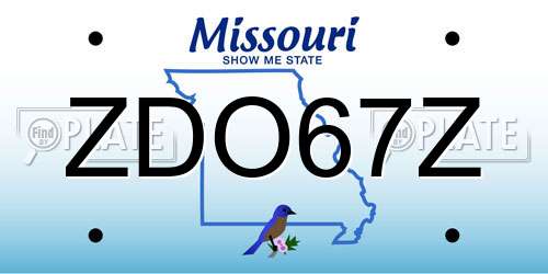 ZDO67Z Missouri License Plate