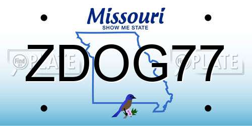 ZDOG77 Missouri License Plate