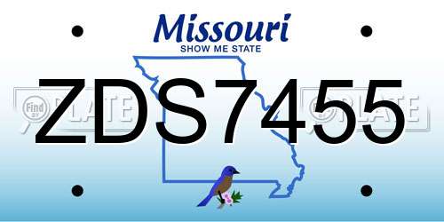 ZDS7455 Missouri License Plate