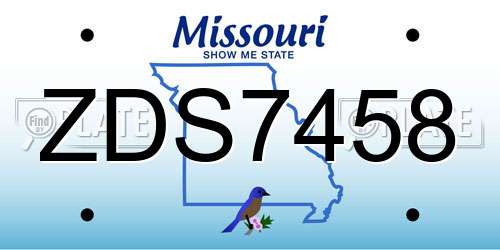 ZDS7458 Missouri License Plate