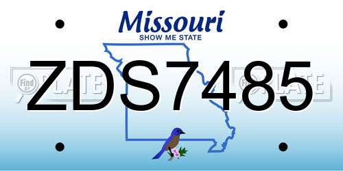 ZDS7485 Missouri License Plate