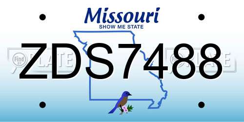 ZDS7488 Missouri License Plate