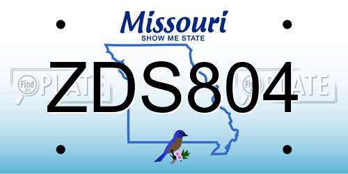 ZDS804 Missouri License Plate