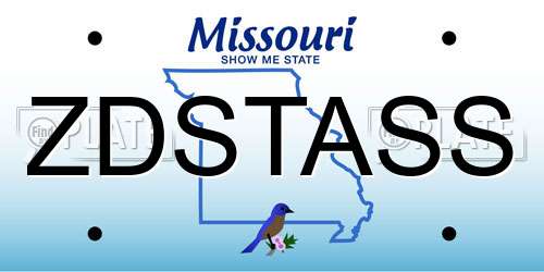 ZDSTASS Missouri License Plate
