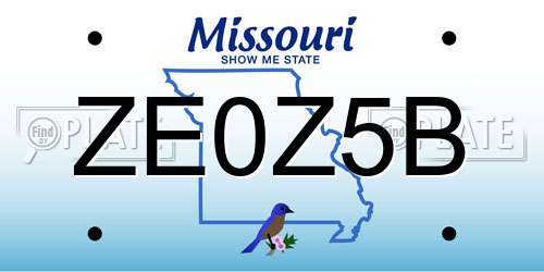 ZE0Z5B Missouri License Plate