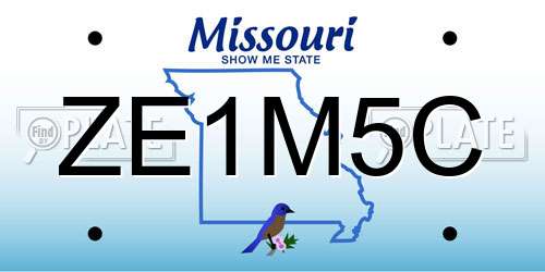 ZE1M5C Missouri License Plate