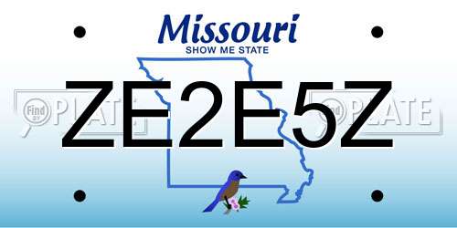 ZE2E5Z Missouri License Plate