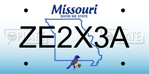 ZE2X3A Missouri License Plate