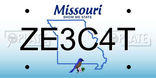 ZE3C4T Missouri License Plate