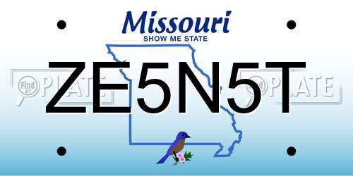 ZE5N5T Missouri License Plate