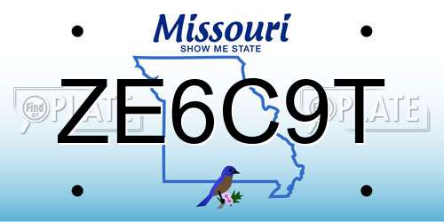 ZE6C9T Missouri License Plate