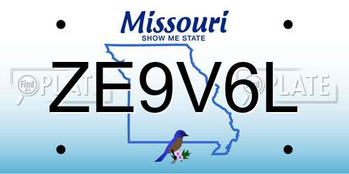 ZE9V6L Missouri License Plate