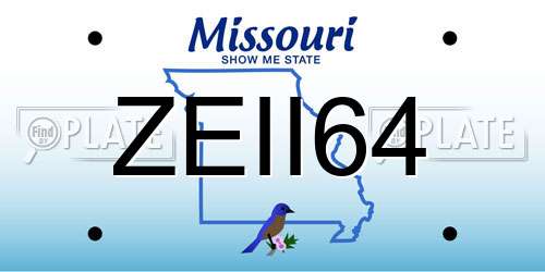 ZEII64 Missouri License Plate
