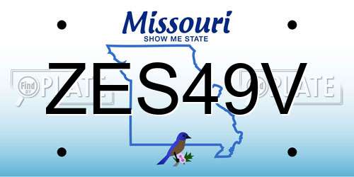 ZES49V Missouri License Plate