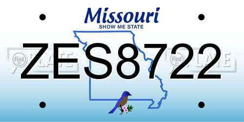 ZES8722 Missouri License Plate