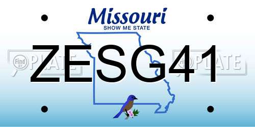 ZESG41 Missouri License Plate