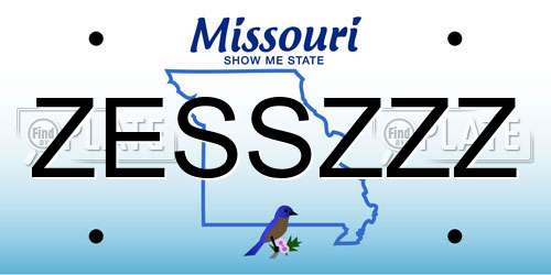 ZESSZZZ Missouri License Plate
