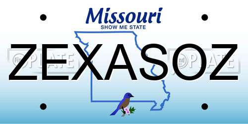 ZEXASOZ Missouri License Plate