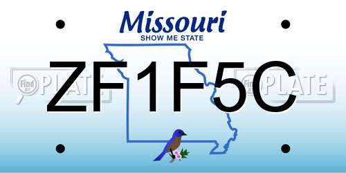 ZF1F5C Missouri License Plate