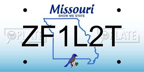 ZF1L2T Missouri License Plate
