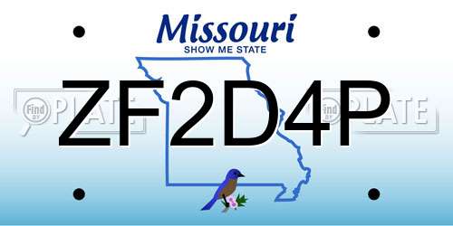ZF2D4P Missouri License Plate
