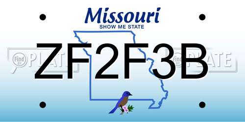 ZF2F3B Missouri License Plate