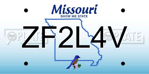 ZF2L4V Missouri License Plate