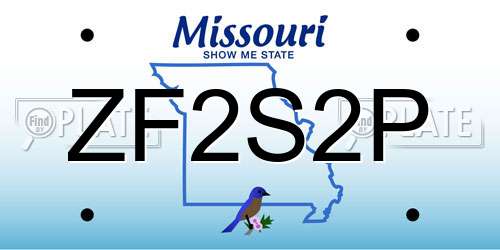 ZF2S2P Missouri License Plate