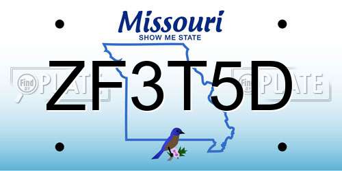 ZF3T5D Missouri License Plate