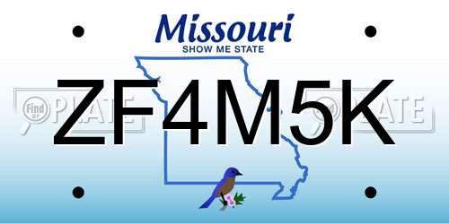 ZF4M5K Missouri License Plate