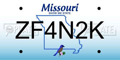 ZF4N2K Missouri License Plate