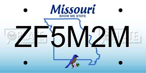 ZF5M2M Missouri License Plate