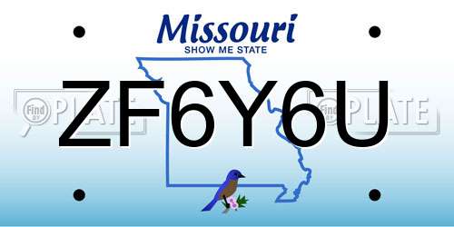 ZF6Y6U Missouri License Plate