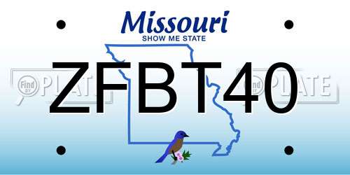 ZFBT40 Missouri License Plate