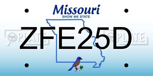 ZFE25D Missouri License Plate
