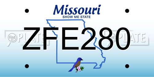 ZFE280 Missouri License Plate