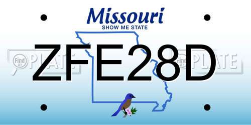 ZFE28D Missouri License Plate