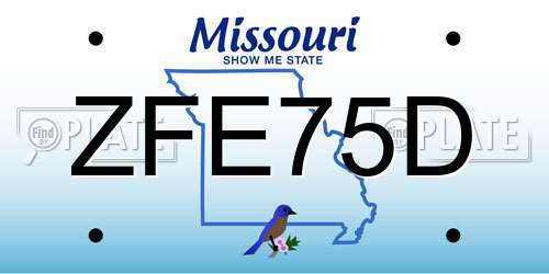 ZFE75D Missouri License Plate