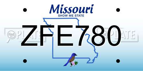 ZFE780 Missouri License Plate