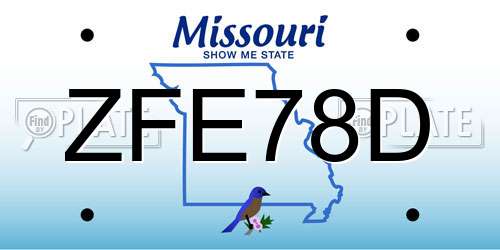 ZFE78D Missouri License Plate