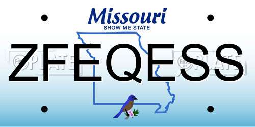 ZFEQESS Missouri License Plate