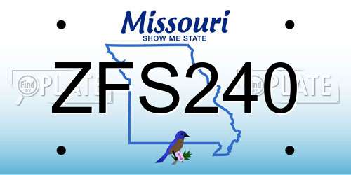 ZFS240 Missouri License Plate