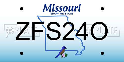 ZFS24O Missouri License Plate