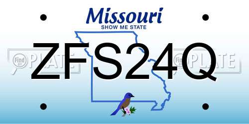 ZFS24Q Missouri License Plate