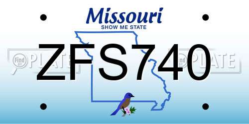 ZFS740 Missouri License Plate