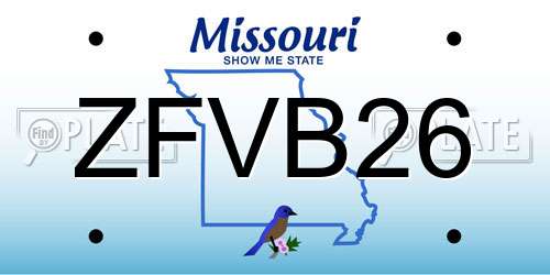 ZFVB26 Missouri License Plate