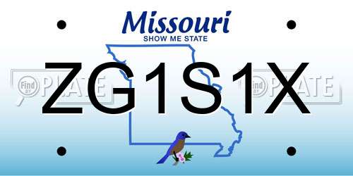 ZG1S1X Missouri License Plate