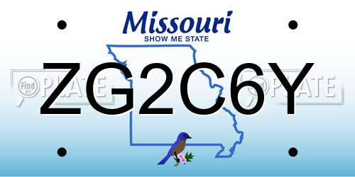 ZG2C6Y Missouri License Plate