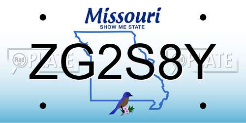 ZG2S8Y Missouri License Plate